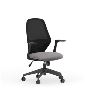 library-images-rise-9a1-black-frame-45C-fixed-arm-high-profile-base-black-accent-black-mesh-back-light-grey-seat-front45